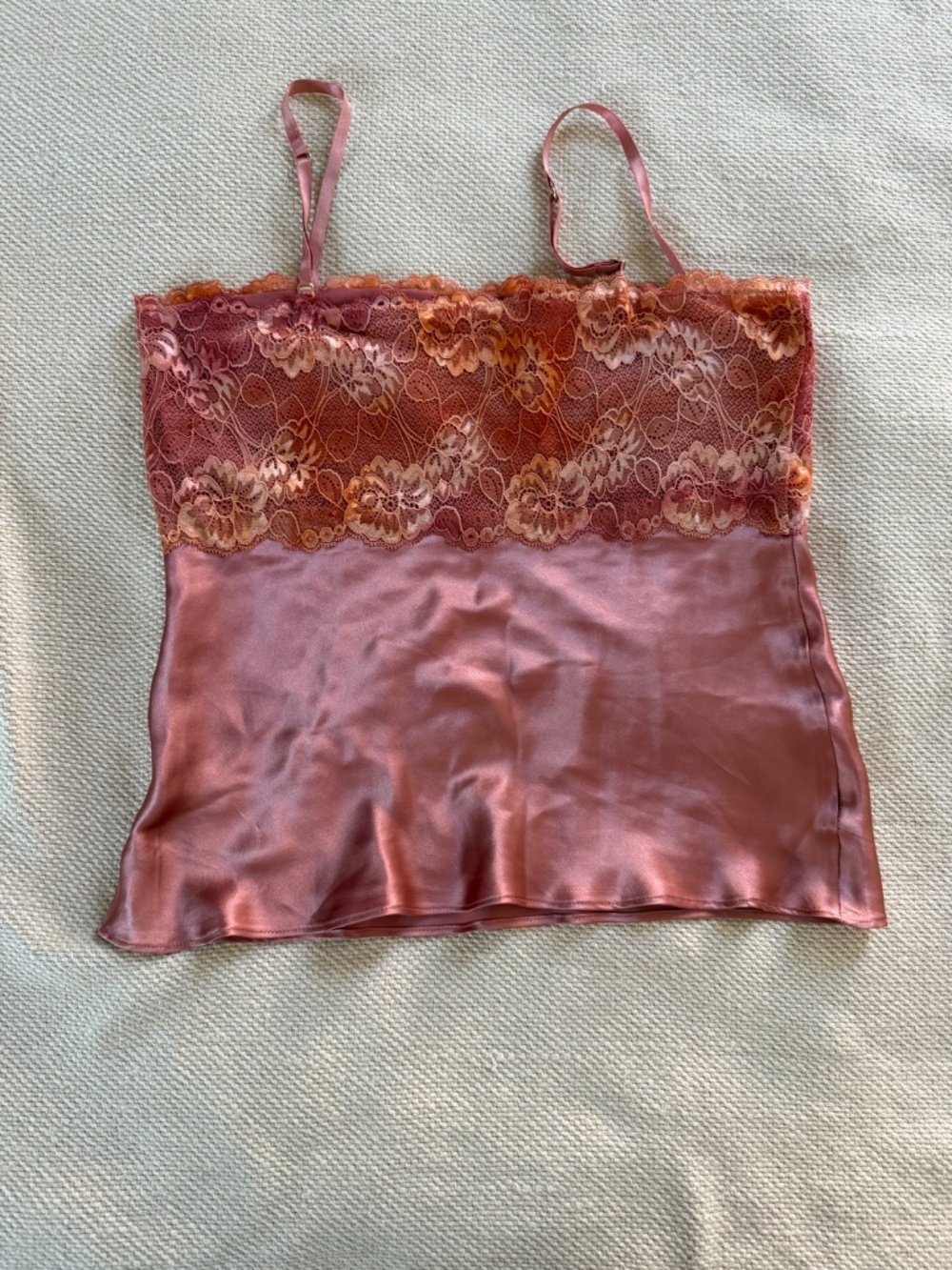 Banana Republic Pink Silk Lace Trim Cami Tank Top Adjustable Straps Size Medium - Picture 8 of 8